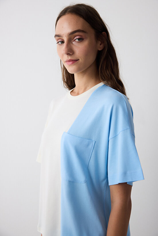 Beyaz Renk Bloklu Vanni Tişört - Saude Koleksiyonu  - 3