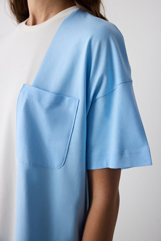 Beyaz Renk Bloklu Vanni Tişört - Saude Koleksiyonu  - 4