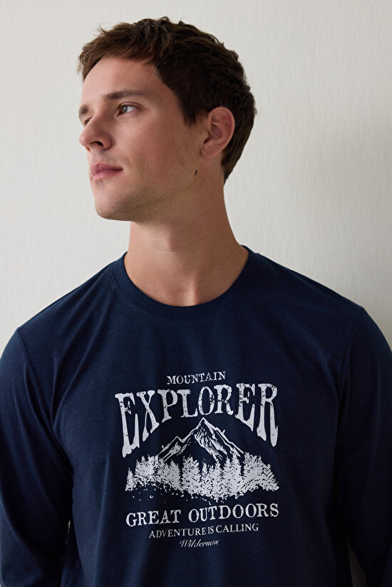 Erkek Everest Oversize Uzun Kollu Pijama Takımı - 4