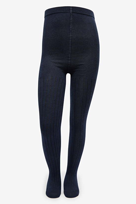 Pretty Rib 2li  Beyaz-Lacivert Külotlu Çorap - 5