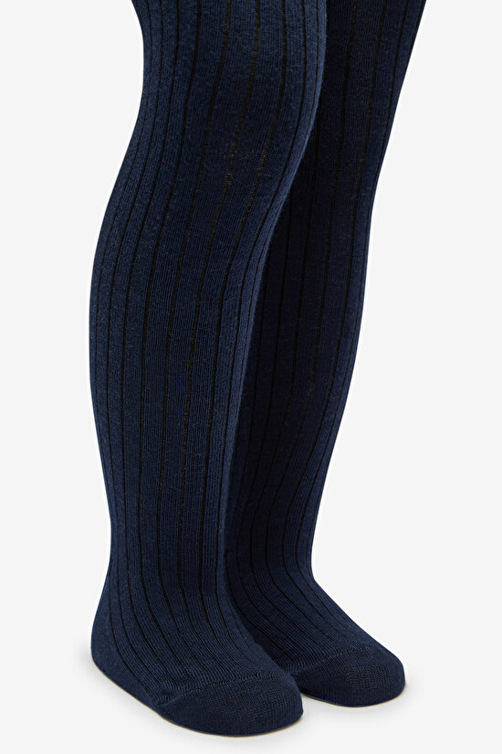 Pretty Rib 2li  Beyaz-Lacivert Külotlu Çorap - 7