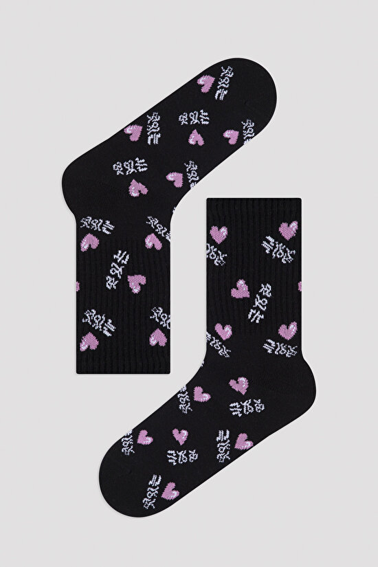 Anime Kalp Desenli 2li Soket Çorabı-Anime Koleksiyonu - 3