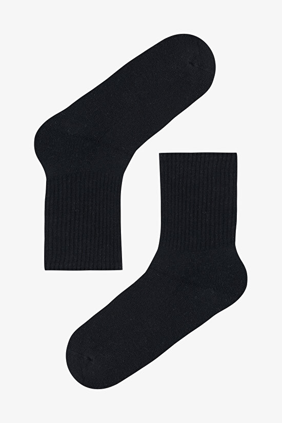 Siyah Gri Towel Tennis  2li Soket Çorap - 3