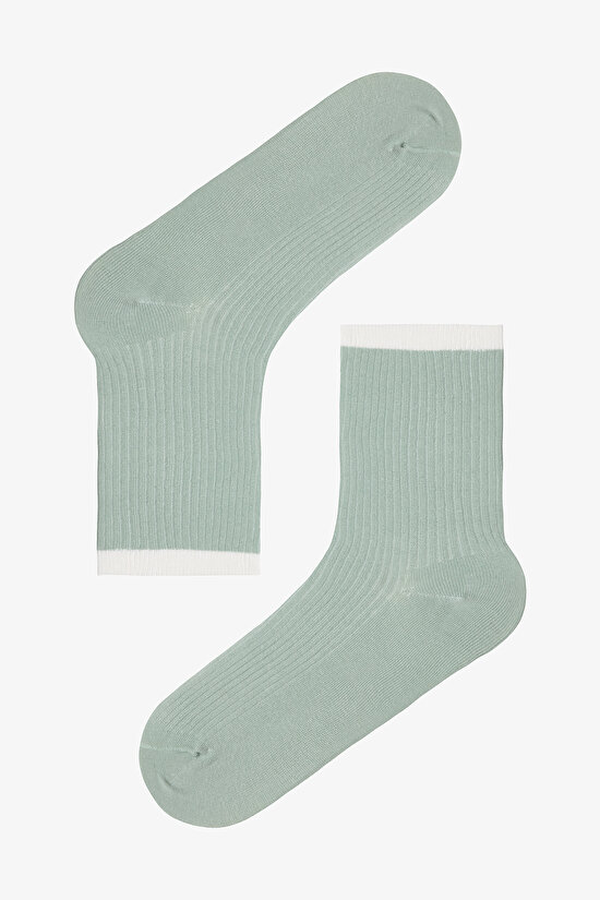 5 Çift Pamuklu Ribli Soket Çorap - 4