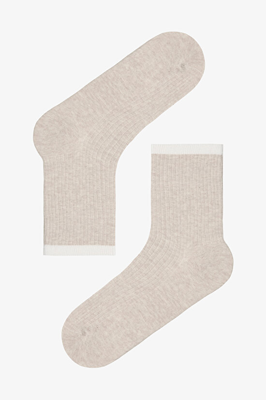 5 Çift Pamuklu Ribli Soket Çorap - 6