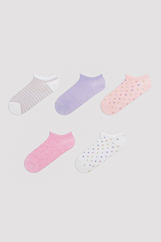 Shiny Dotted Line 5in1 Liner Socks - 1