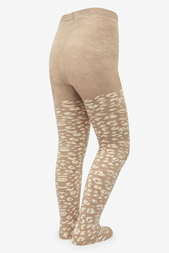 Pretty Leopard Towel Acı Kahverengi Külotlu Çorap - 4