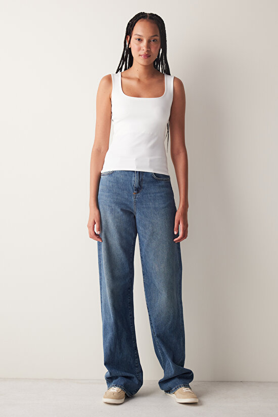 Square Neck White Top - 3