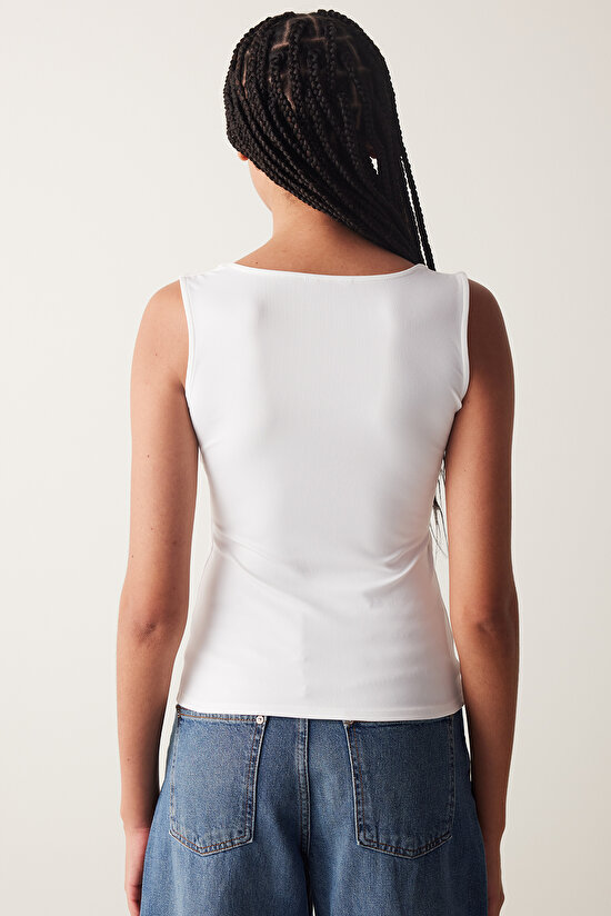 Square Neck White Top - 5