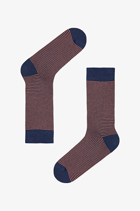 Çok Renkli Erkek Blue Stripe 3lü Soket Çorap Çok Renkli Erkek Blue Stripe 3lü Soket Çorap - 4