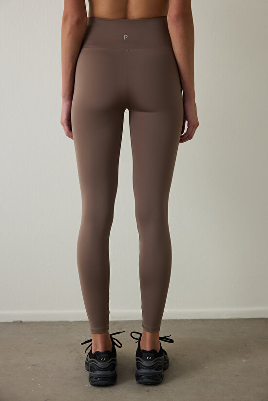Khaki High Waist Smooth Feel Leggings - 3