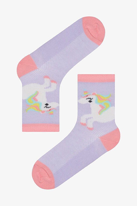 Kız Çocuk Color Unicorn 4lü Soket Çorap - 4