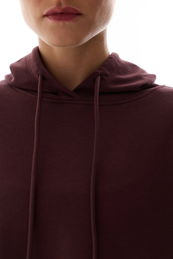 Kahverengi Oversize Plain Uzun Kollu Sweatshirt - 3