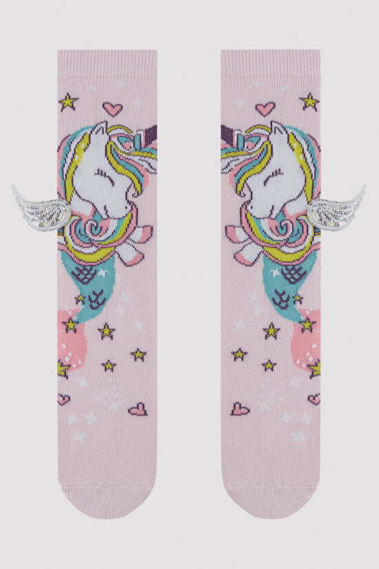 Kız Çocuk Wings Unicorn Çorap - 3