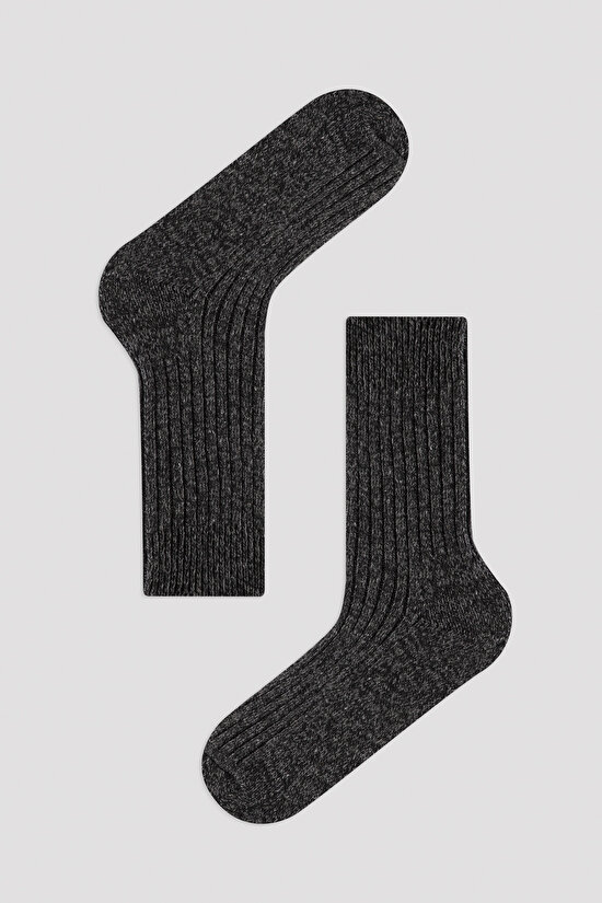 Koyu Gri Erkek Soket Çorap - 1