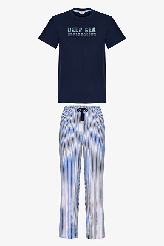 Erkek Renkli Big Blue Sea Pijama Takımı - 1