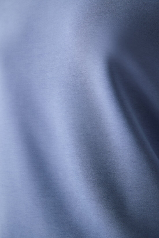 Koyu Mavi Bisiklet Yaka Loose Fit Modal Sweatshirt - 4