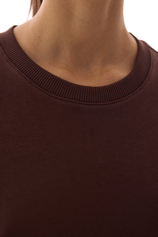 Kahverengi Dikiş Detaylı Active Sweatshirt - 5