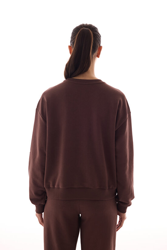 Kahverengi Dikiş Detaylı Active Sweatshirt - 8