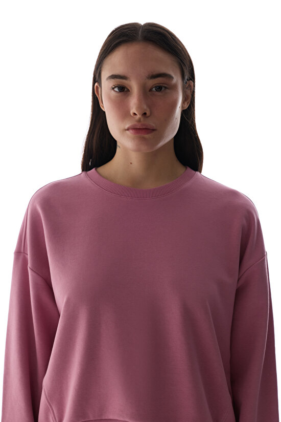 Rose Pink Stitch Detail Active Sweatshirt - 3