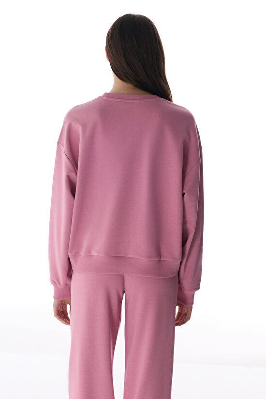 Rose Pink Stitch Detail Active Sweatshirt - 4