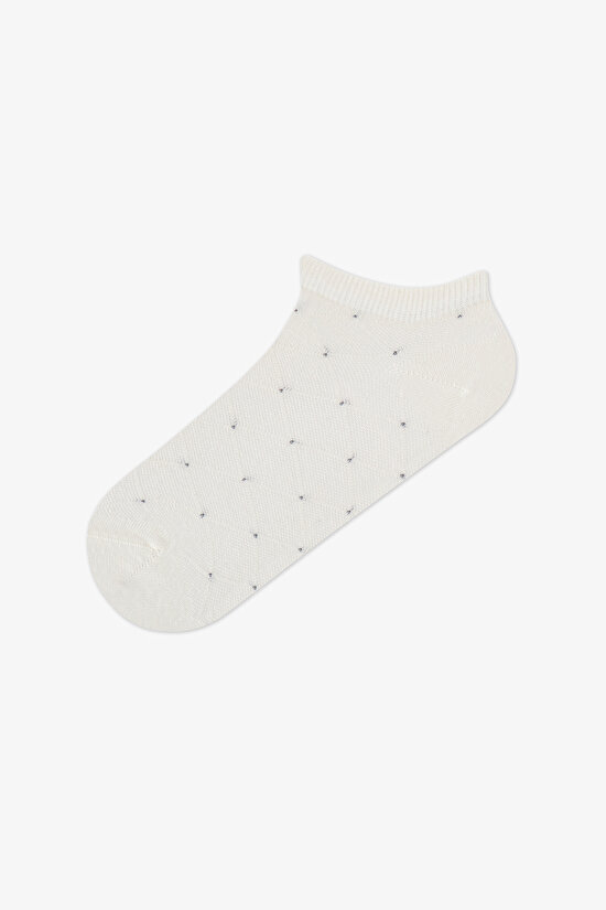 5 Çift Pamuk Küçük Puantiye Desenli Patik Çorap - 4