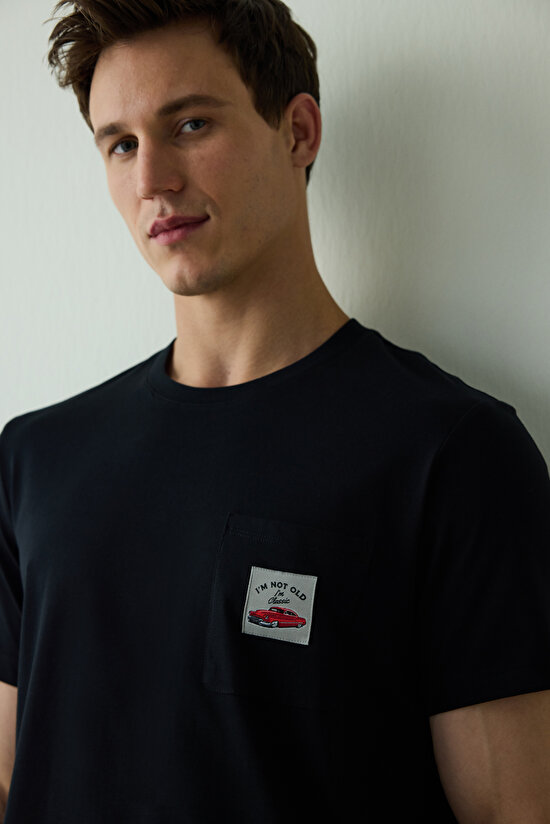 Erkek Siyah Car Pantolon Pijama Takımı - 3