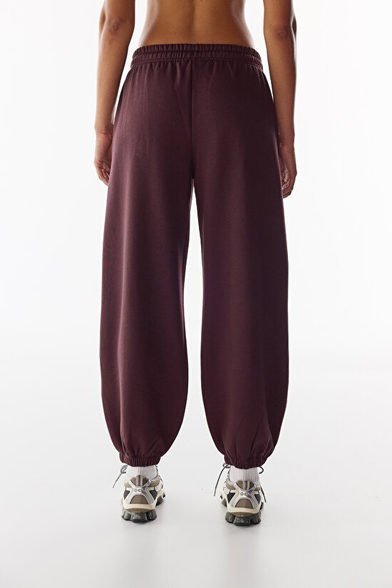 Koyu Bordo Yarım Fermuarlı Şardonlu Sweatshirt - 3