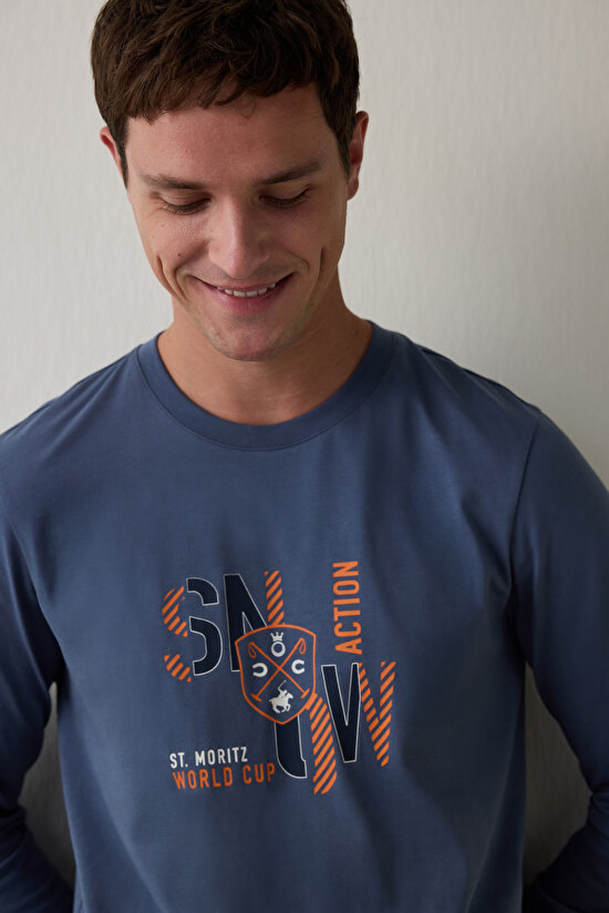 Erkek Snow Çizgili Pijama Takımı - 3