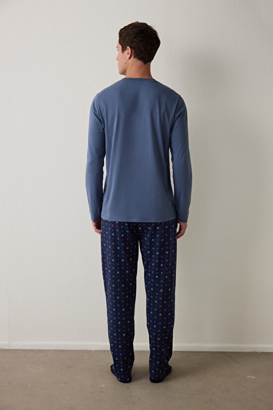 Erkek Snow Çizgili Pijama Takımı - 5