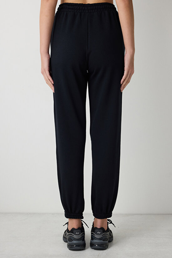 Siyah Yüksek Bel Cepli Eşofman Altı - 3