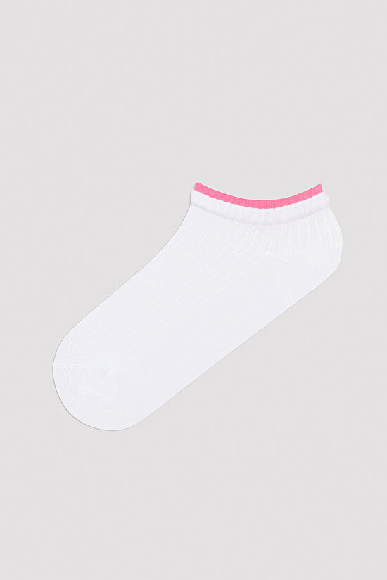 Multicolored Ankle Line Beyaz 4lü Patik Çorap - 5