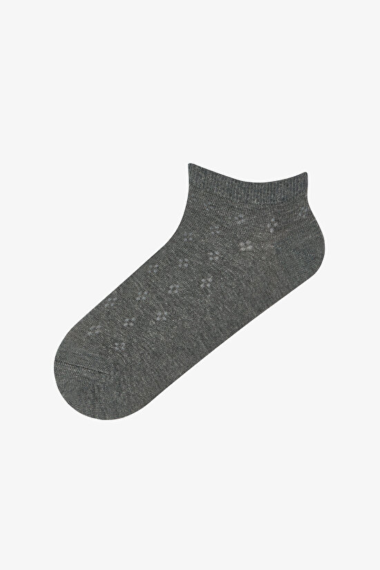 5 Çift Pamuklu Kendinden Desenli Patik Çorap - 2