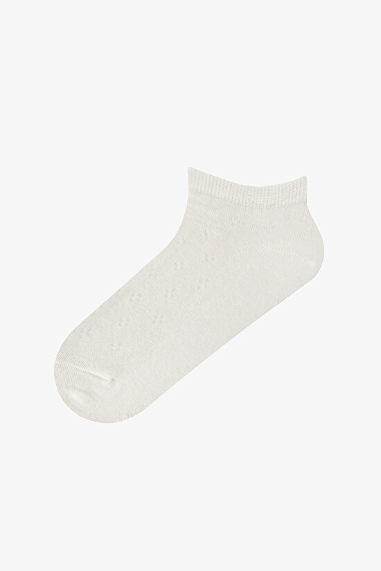 5 Çift Pamuklu Kendinden Desenli Patik Çorap - 5