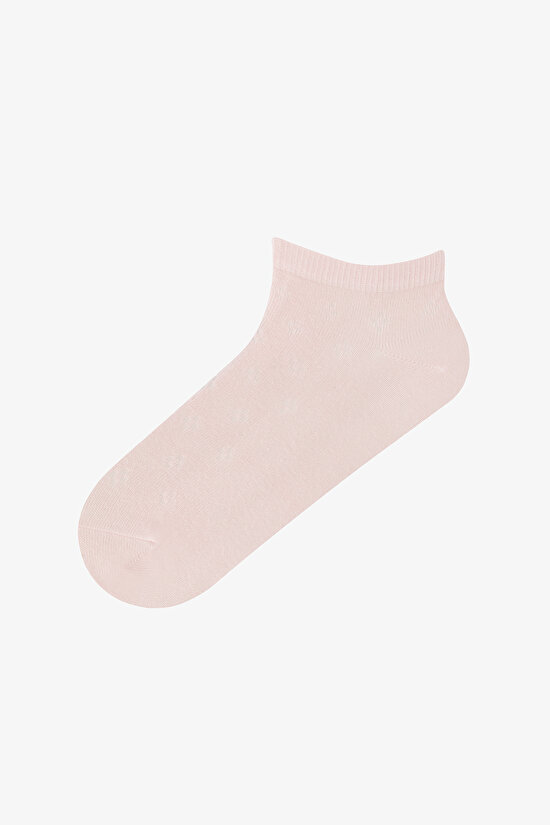 5 Çift Pamuklu Kendinden Desenli Patik Çorap - 6