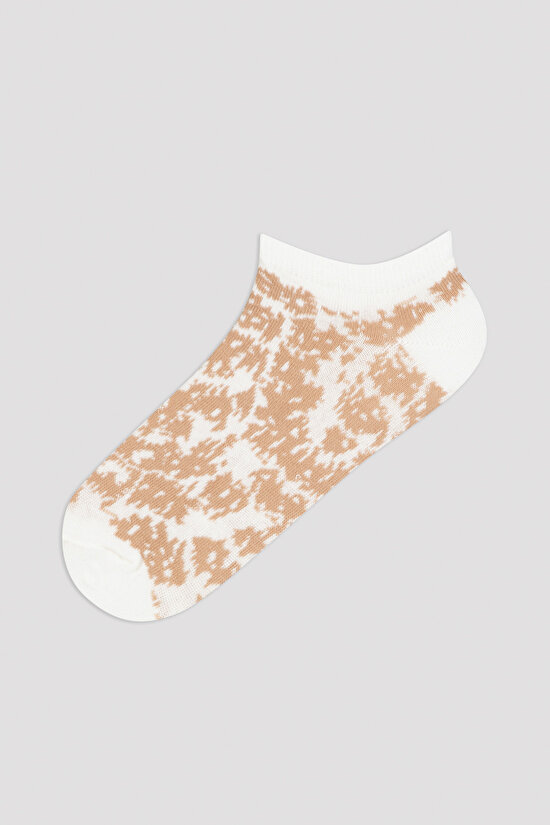 Desenli 3'lü Patik Çorap - 3