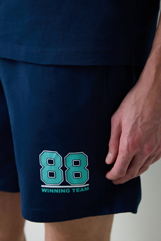 88 Çok Renkli Şortlu Pijama Takımı - 6