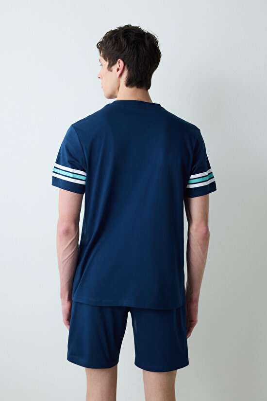 88 Çok Renkli Şortlu Pijama Takımı - 7