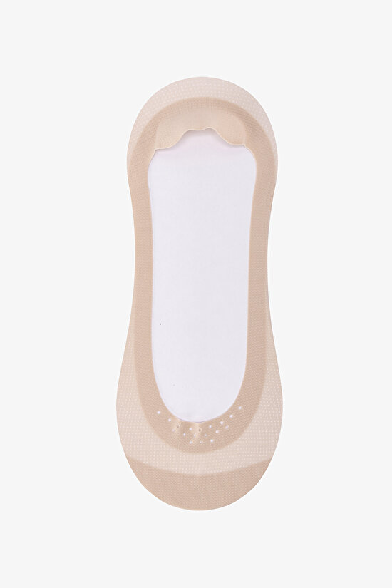 Lazer Kesim Kaydırmaz Topuk Babet Çorap - 2