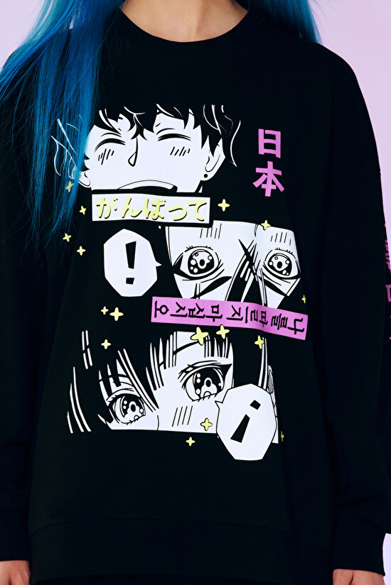 Aktif Anime Baskılı Sweatshirt-Anime Koleksiyonu - 3