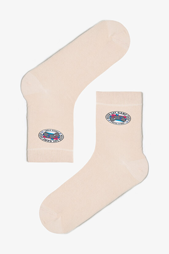 Erkek Joystick Sloganlı 2'li Soket Çorap - 3