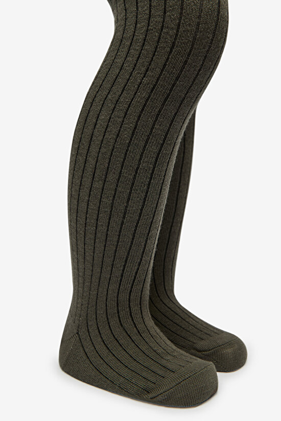 Pretty Rib Haki  2li Külotlu Çorap - 3