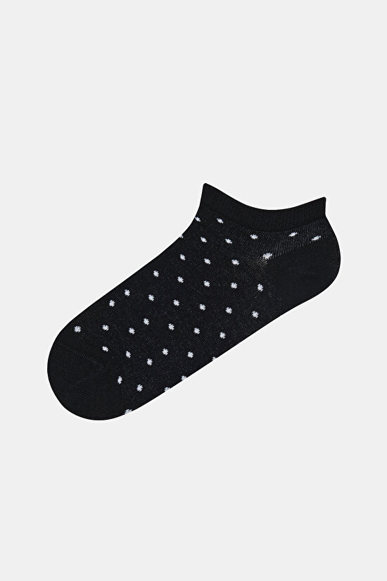 Pointy 5li Beyaz-Siyah Patik Çorap - 4
