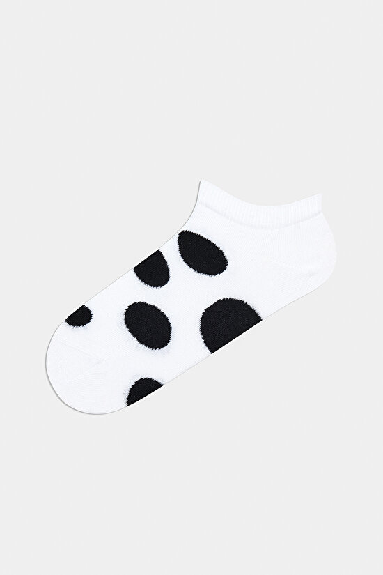 Pointy 5li Beyaz-Siyah Patik Çorap - 6