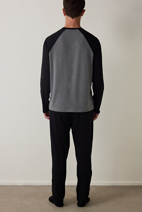 Lacivert Erkek Uzun Kollu Pijama Takımı - 5