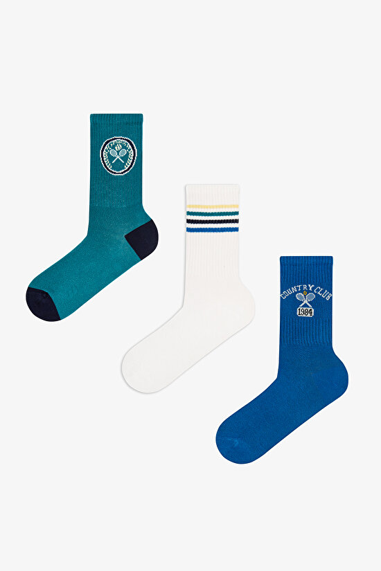 Erkek Renkli Country Club 3'lü Soket - 1