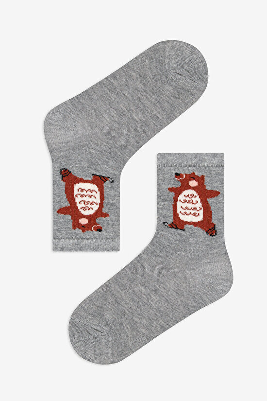 Erkek Çocuk Bear 4lü Çok Renkli Soket Çorap - 3