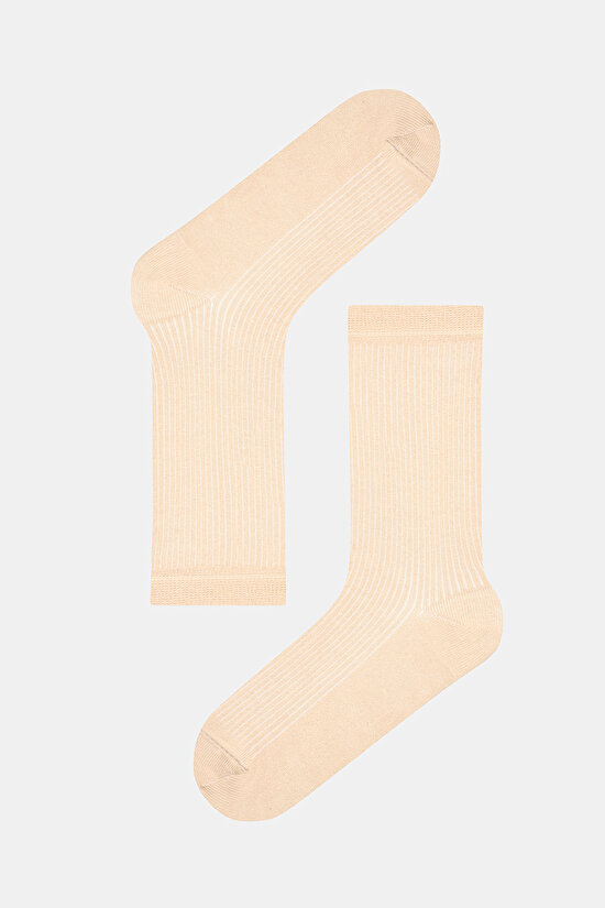 Basic Rib Kahverengi 3lü Soket Çorap - 3