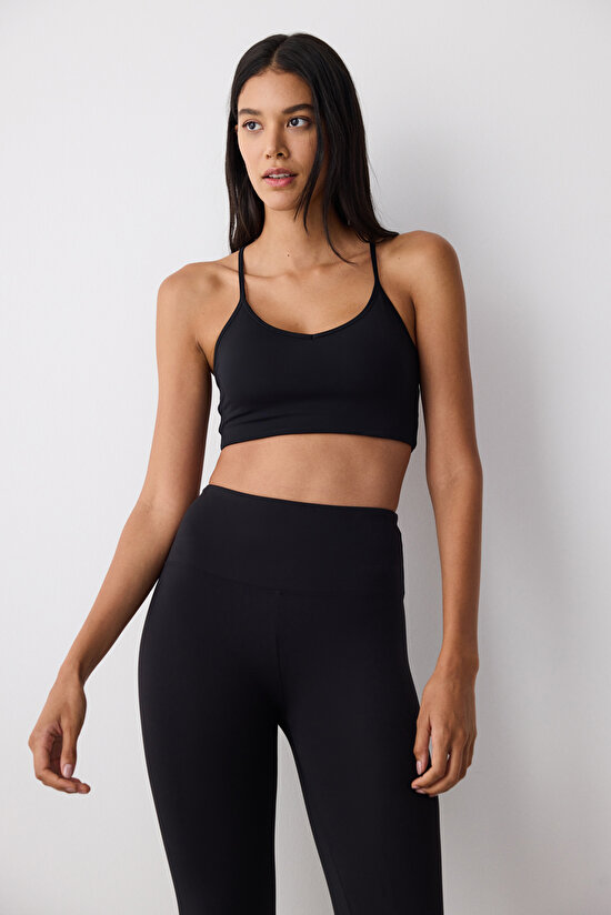 New Light Black Sports Bra - 1