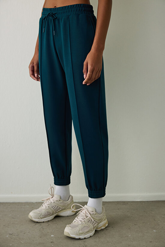 Dark Green Silky Feel Oversize Zippered Sweatshirt - 1